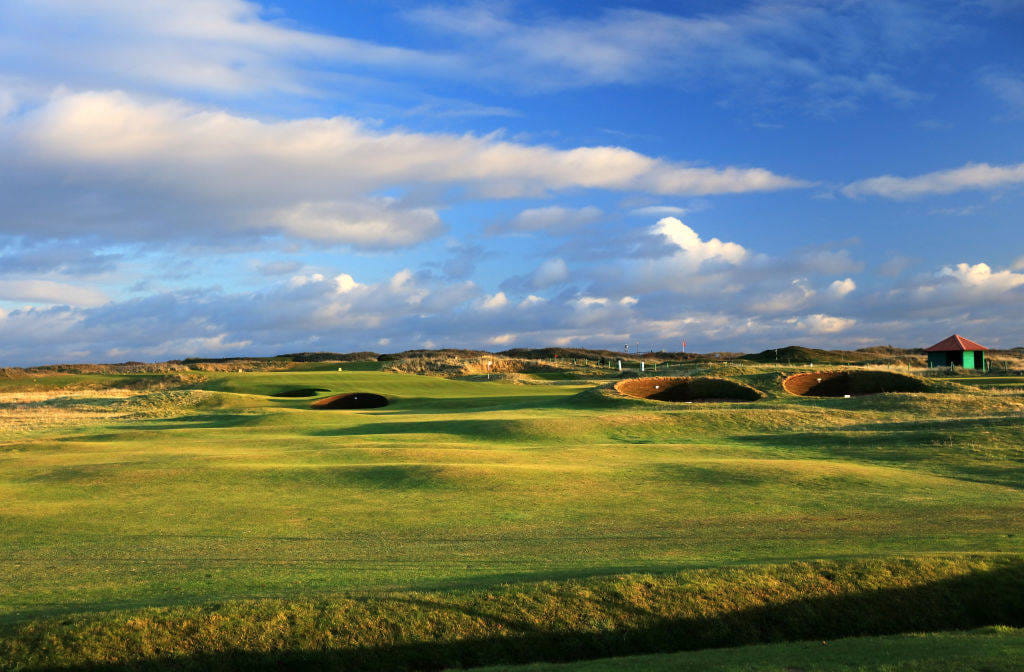 General views of the 5th hole at the Carnoustie Championship Course